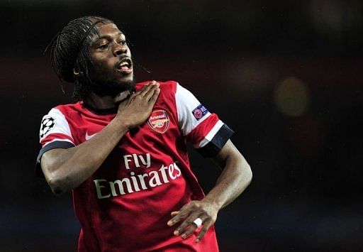 Arsenal's Gervinho celebrates scoring